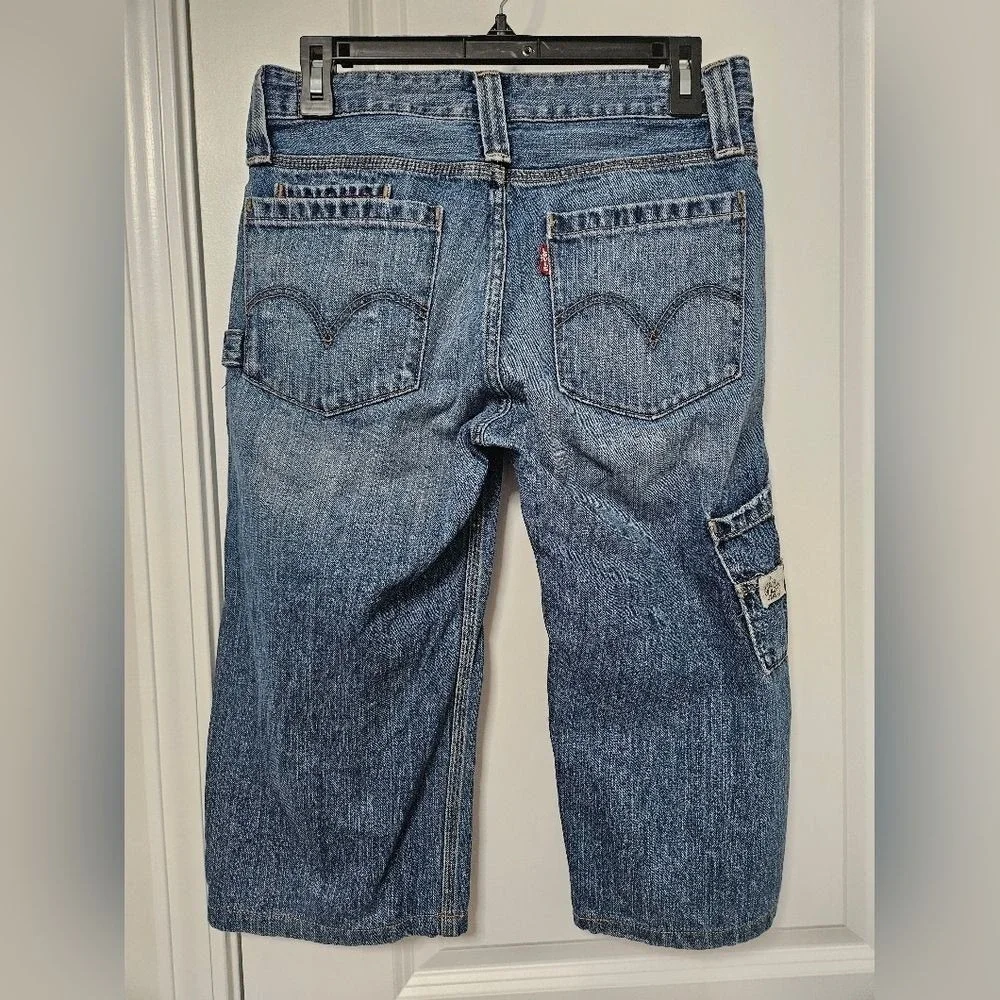 Levi's Carpenter Jeans Boys 8 Husky Blue Medium Wash Utility Denim Pants W28